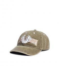 True Religion Olive Horseshoe Logo Hat