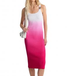 Michael Kors Pink U-Neck Ribbed Dress