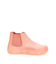 Moschino Light Pink Gummy Slip On Boots