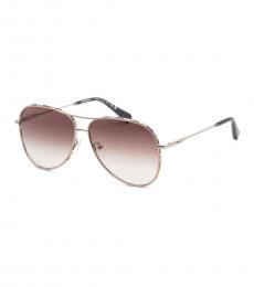 Ferragamo Rose Gold Aviator Sunglasses