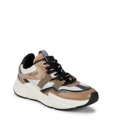 White Brown Colorblock Sneakers