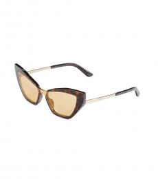Dolce & Gabbana Brown Cat Eye Tortoiseshell Sunglasses