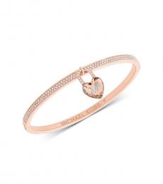 Michael Kors Rose Gold Heart Lock Bangle Bracelet