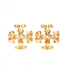 Golden Curved Signature Earrings
