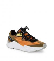 Brown Orange Colorblock Sneakers