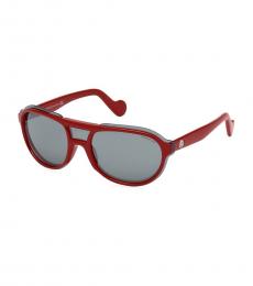 Shiny Red Pilot Sunglasses