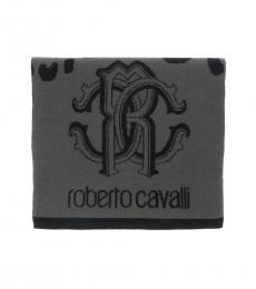 Roberto Cavalli Grey Leopard Print Modish Scarf