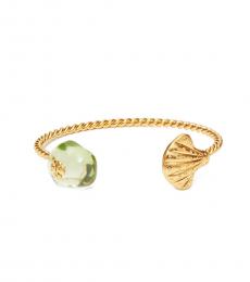 Tory Burch Light Green Gold Shell Bracelet