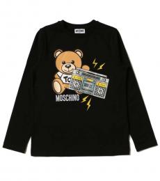 Moschino Boys Black Teddy Radio T-Shirt