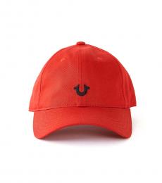 True Religion Red Black Logo Hat