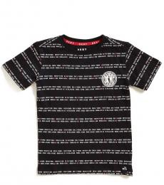 DKNY Little Boys Black Logo Stripe T-Shirt