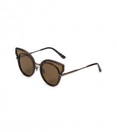 Bottega Veneta Dark Brown Cat Eye Sunglasses