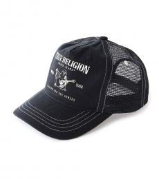 True Religion Black Buddha Trucker Hat