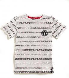 DKNY Little Boys Light Grey Logo Stripe T-Shirt