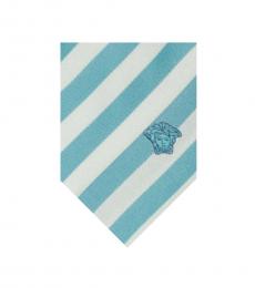 Versace Light Blue Striped Tie