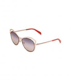 Emilio Pucci Rose Gold Aviator Sunglasses