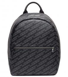 Emporio Armani Black Logo Printed Large Backpack