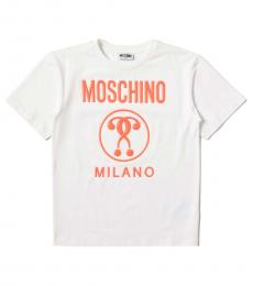 Moschino Boys White Contrast Logo T-Shirt