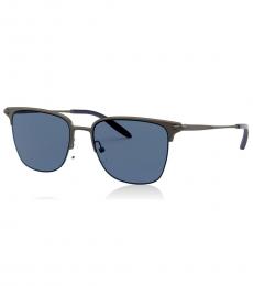 Dark Blue Brow-Line Sunglasses
