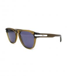 Salvatore Ferragamo Khaki Rectangle Sunglasses
