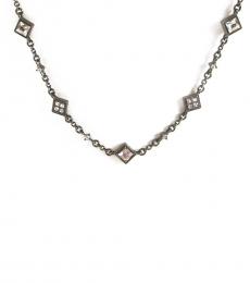 Ralph Lauren Hematite Square Crystal Necklace