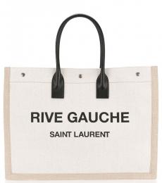 Saint Laurent Off White Rive Gauche Large Tote