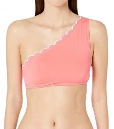 Kate Spade Bright Peony Scalloped One Shoulder Bikini Top
