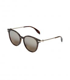 Alexander McQueen Havana Round Sunglasses