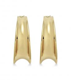 Gold Concave Hoop Earrings 