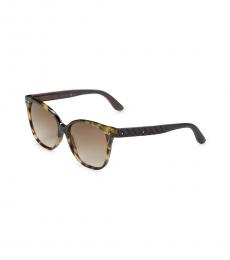 Bottega Veneta Tortoise Black Cat Eye Sunglasses