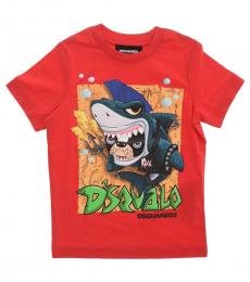 Dsquared2 Boys Red Graphic Print T-Shirt