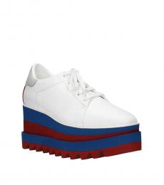 White Blue Platform Sneakers