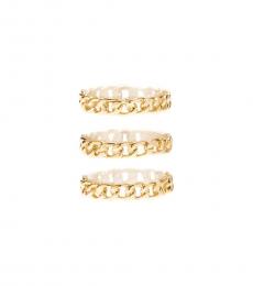 Golden Stack Curb Chain Link Rings