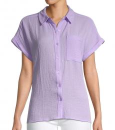 Light Purple Textured Short-Sleeve Shirt