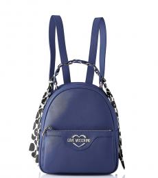 Navy Blue Solid Small Backpack