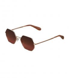 Maroon Hexagonal Sunglasses