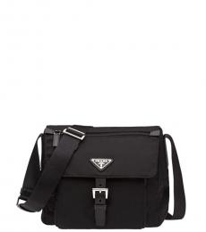 Prada Black Logo Medium Crossbody Bag