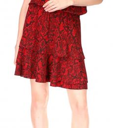 Michael Kors Red A-Line Skirt