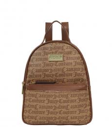 Brown Logo Small Backpack