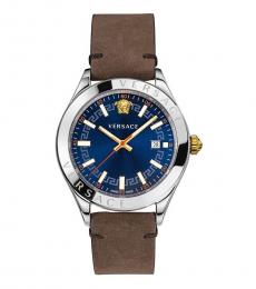 Versace Brown Hellenyium Blue Dial Watch
