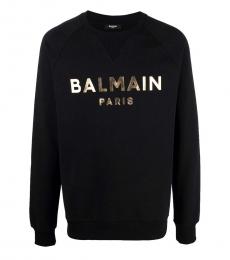 Balmain Black Graphic Logo Sweatshirt