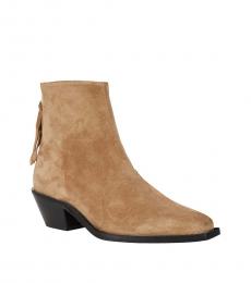 AllSaints Brown Lenora Zipper Boots