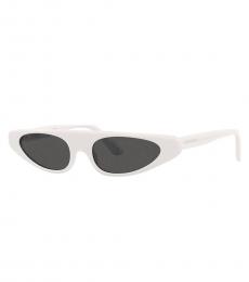 Dolce & Gabbana White Grey Irregular Sunglasses