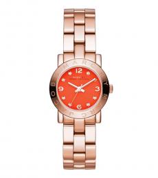 Rose Gold Red Dial Watch
