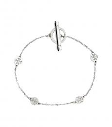Silver Round Signature Charm Bracelet