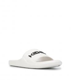 Kenzo White Logo Print Slippers