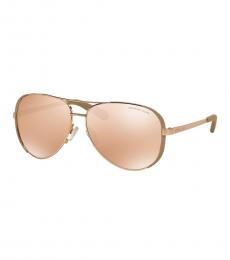 Michael Kors Rose Gold Aviator Sunglasses
