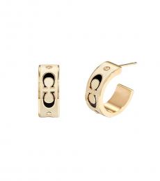 Coach Golden Black Signature Earrings