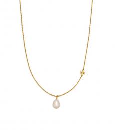 Tory Burch Golden Pearl Signature Necklace