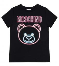 Moschino Girls Black Teddy Logo T-Shirt